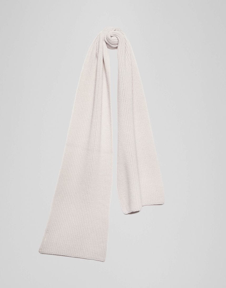 Cream-coloured scarf in merino wool