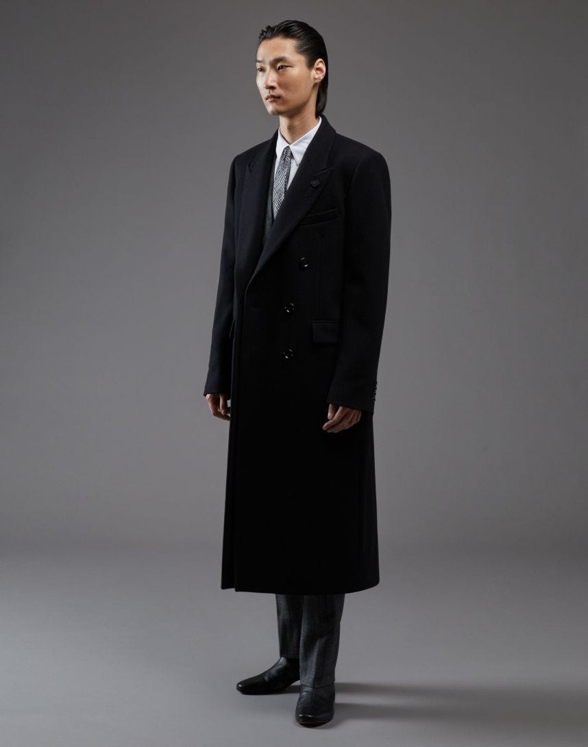 Attitude black double-breasted coat