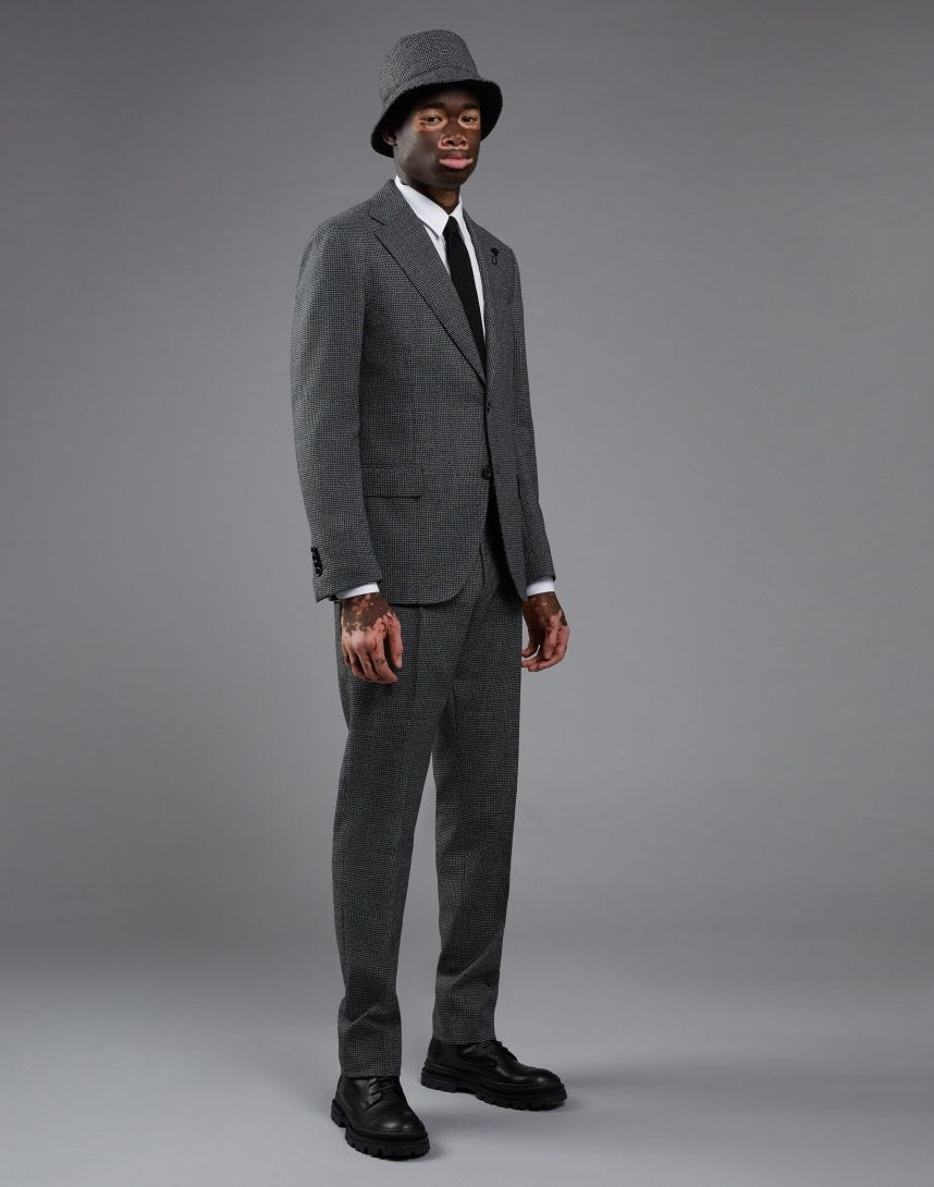 Special Line gray/black double-breasted suit