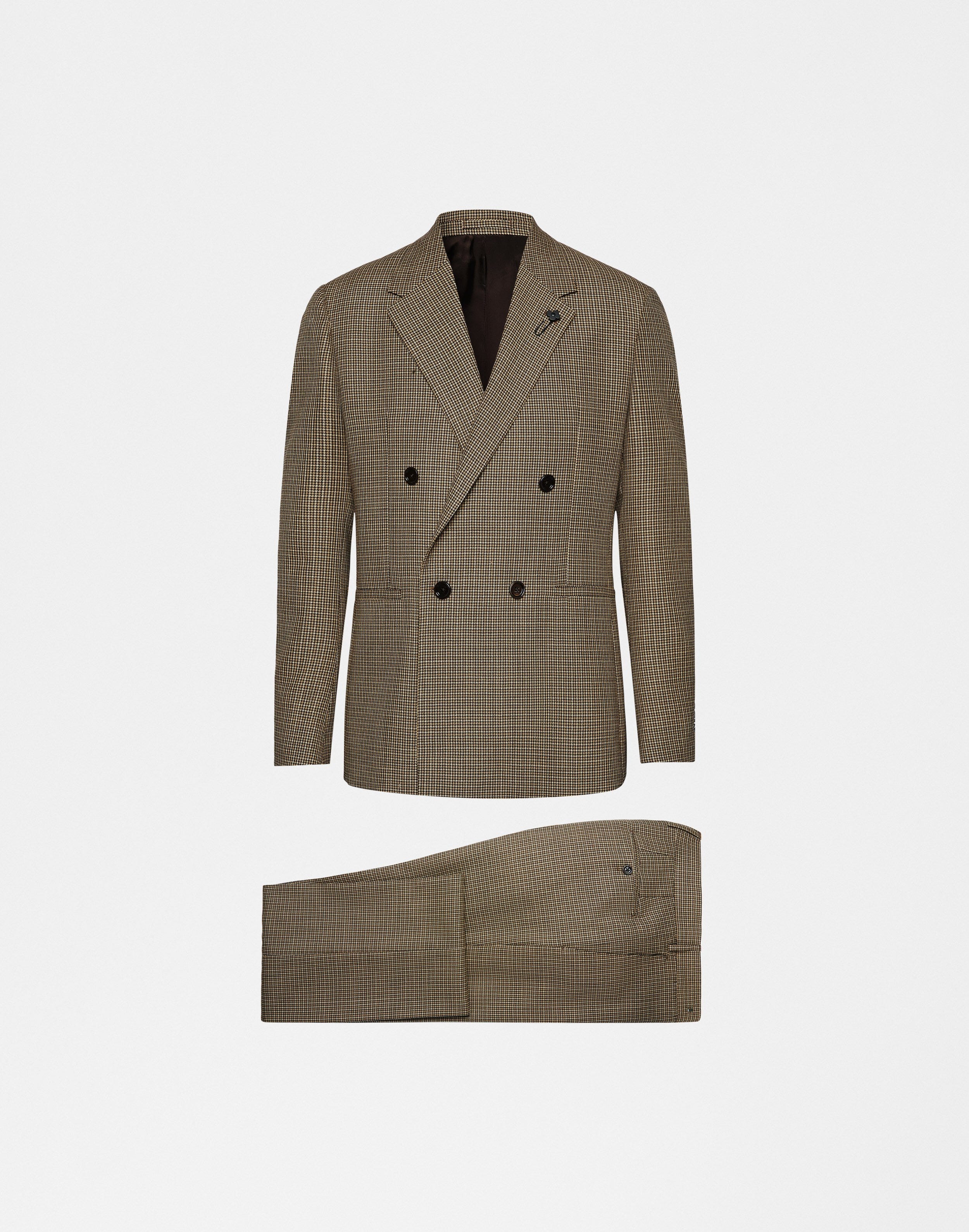 Beige and brown suit with micro pattern