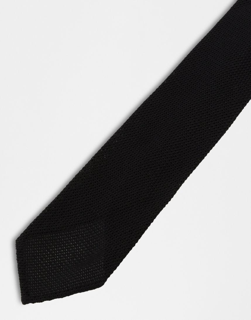 Cravatta in garza fine di seta nera