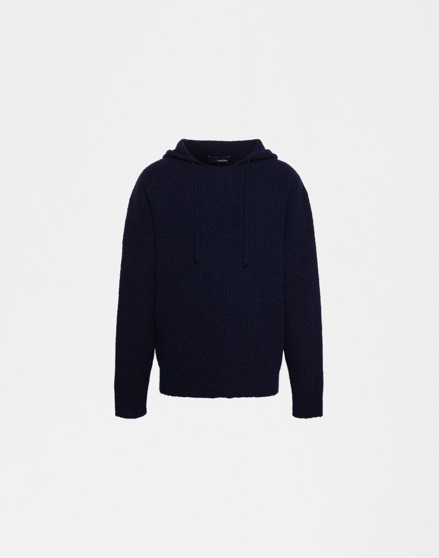 Monotone blue hooded sweater