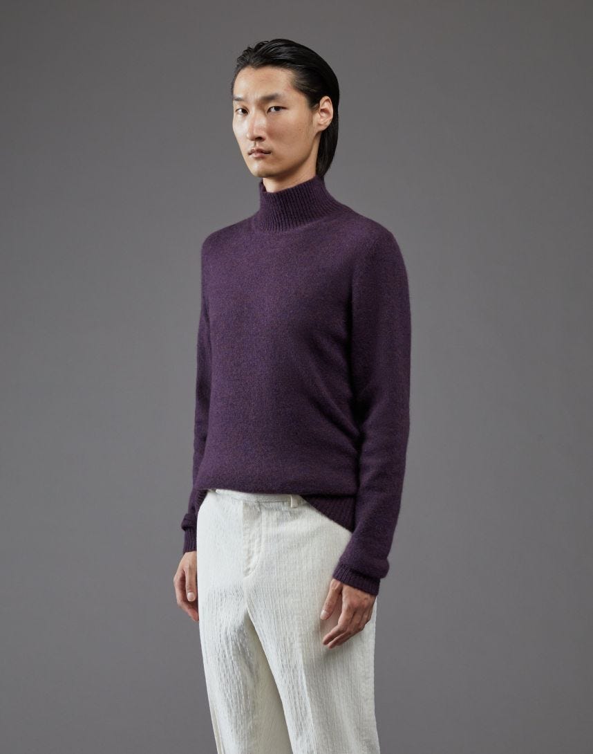 Violet turtleneck sweater