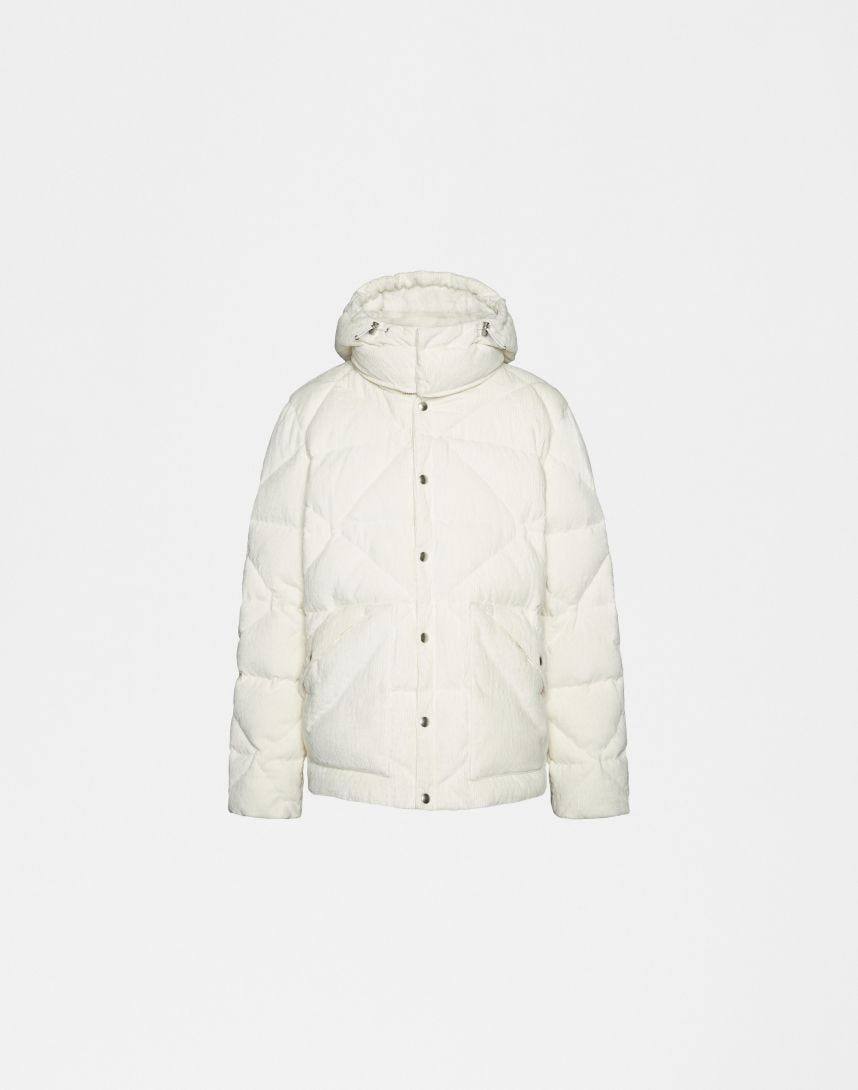 Cream down-filled jacket