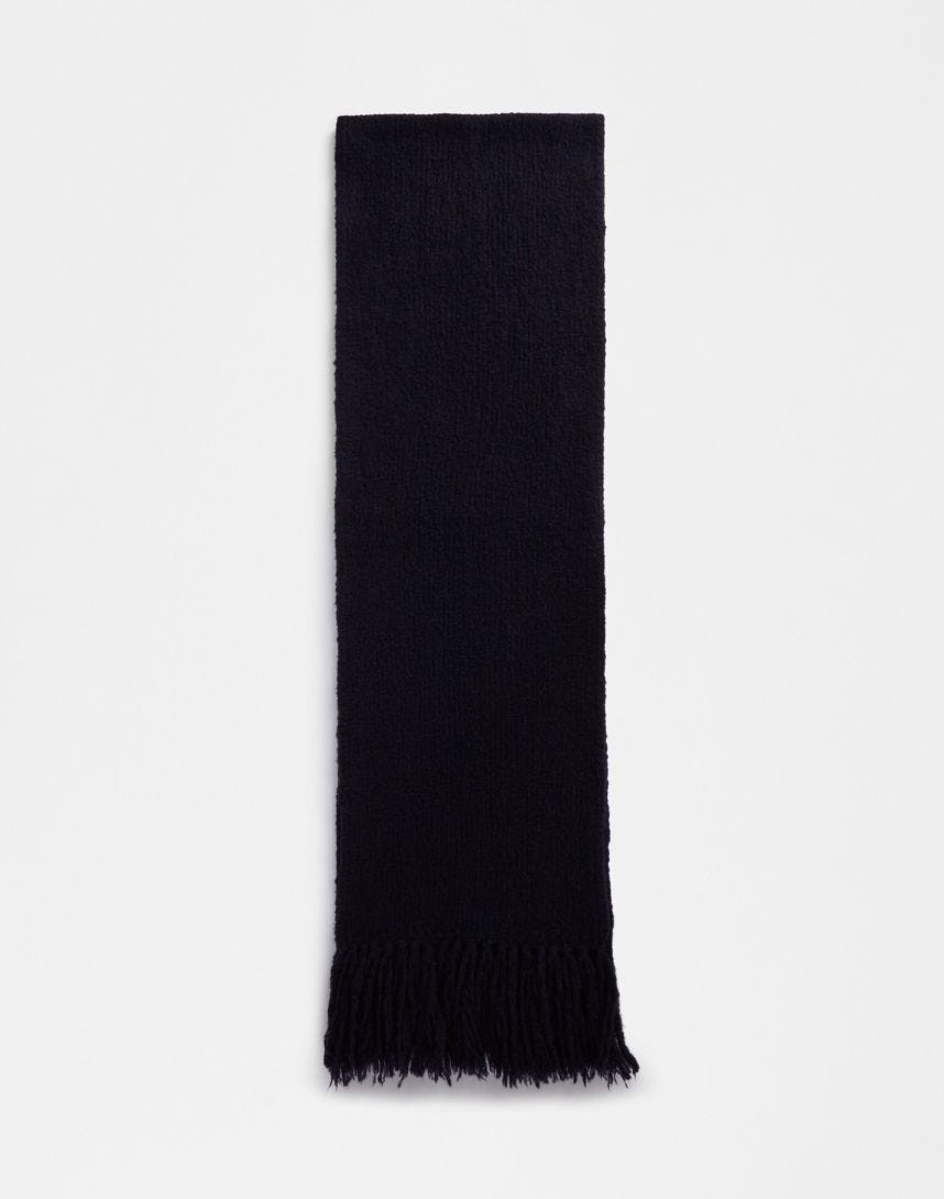 Blue knit scarf