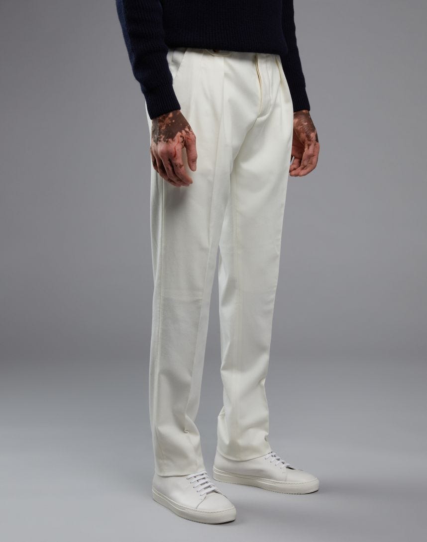 Pantalon poches américaines couleur crème