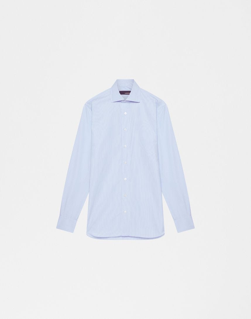 Light blue and white long sleeve classic shirt