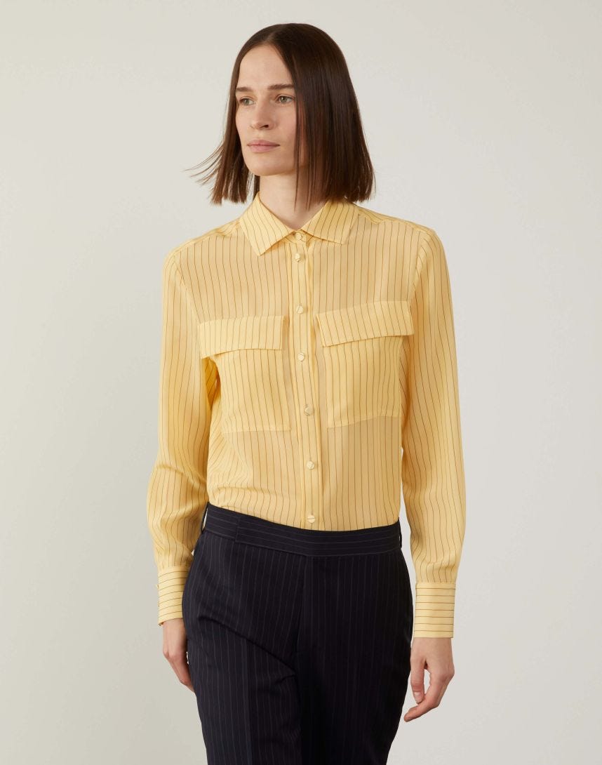 Camicia ampia giallo/nocciola