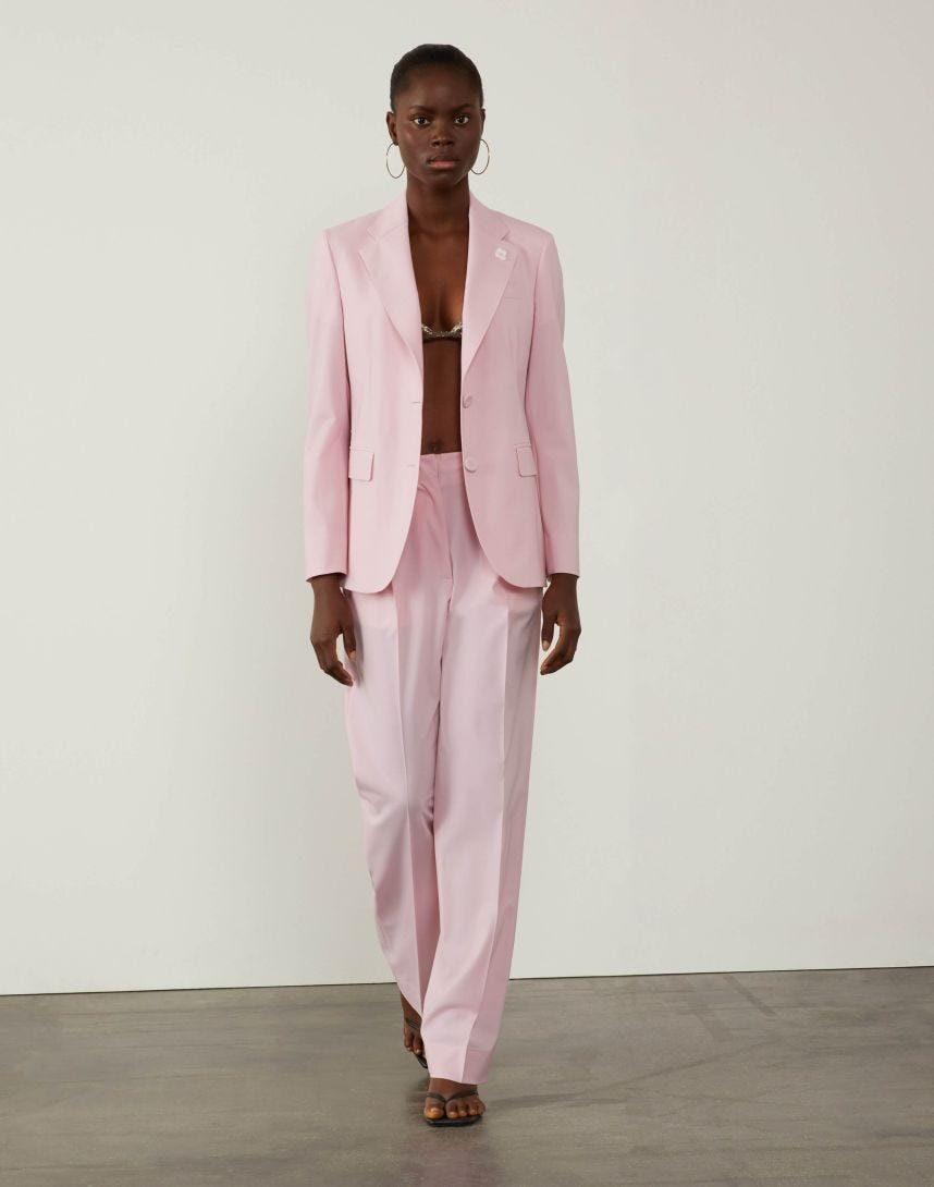Pink two-button single-breasted blazer