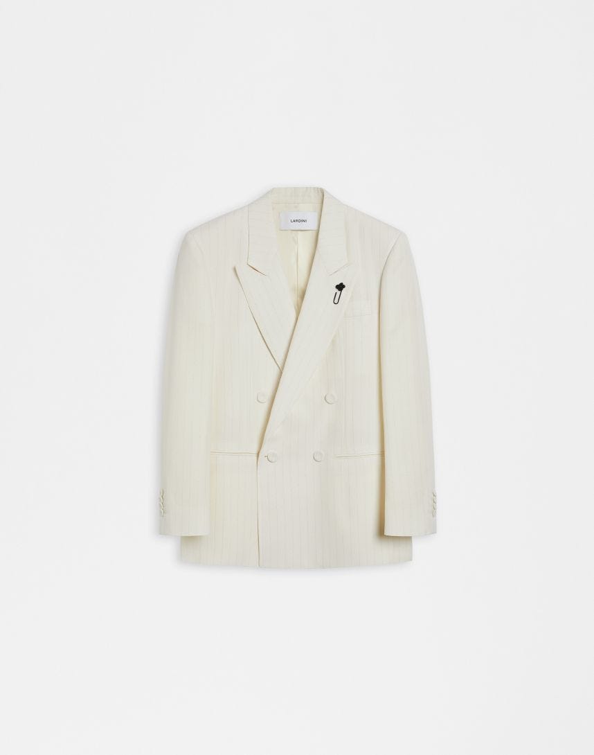 Double-breasted lurex pinstripe jacket