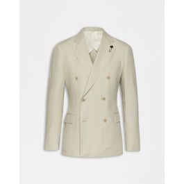 スーツ TAGLIATORE PARIS - Linen and viscose double-breasted blazer Paris Linen and Cotton Double-breasted Striped Suit