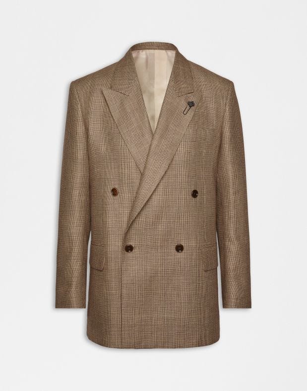 Giacca doppiopetto beige/marrone