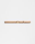 Beige leather belt with an oval buckle 1
