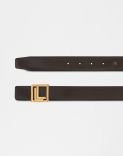 Cintura in pelle marrone con fibbia in ottone 2
