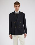 Blaue doppelreihige Jacke 2