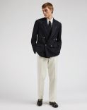 Blaue doppelreihige Jacke 3