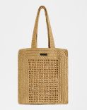 Sac Shopping Beige Tressé en Viscose 1