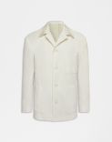 Blazer camicia monopetto in crepe covert natural stretch color panna 1