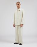 Blazer camicia monopetto in crepe covert natural stretch color panna 3