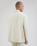 Blazer camicia monopetto in crepe covert natural stretch color panna 4