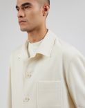 Blazer camicia monopetto in crepe covert natural stretch color panna 5