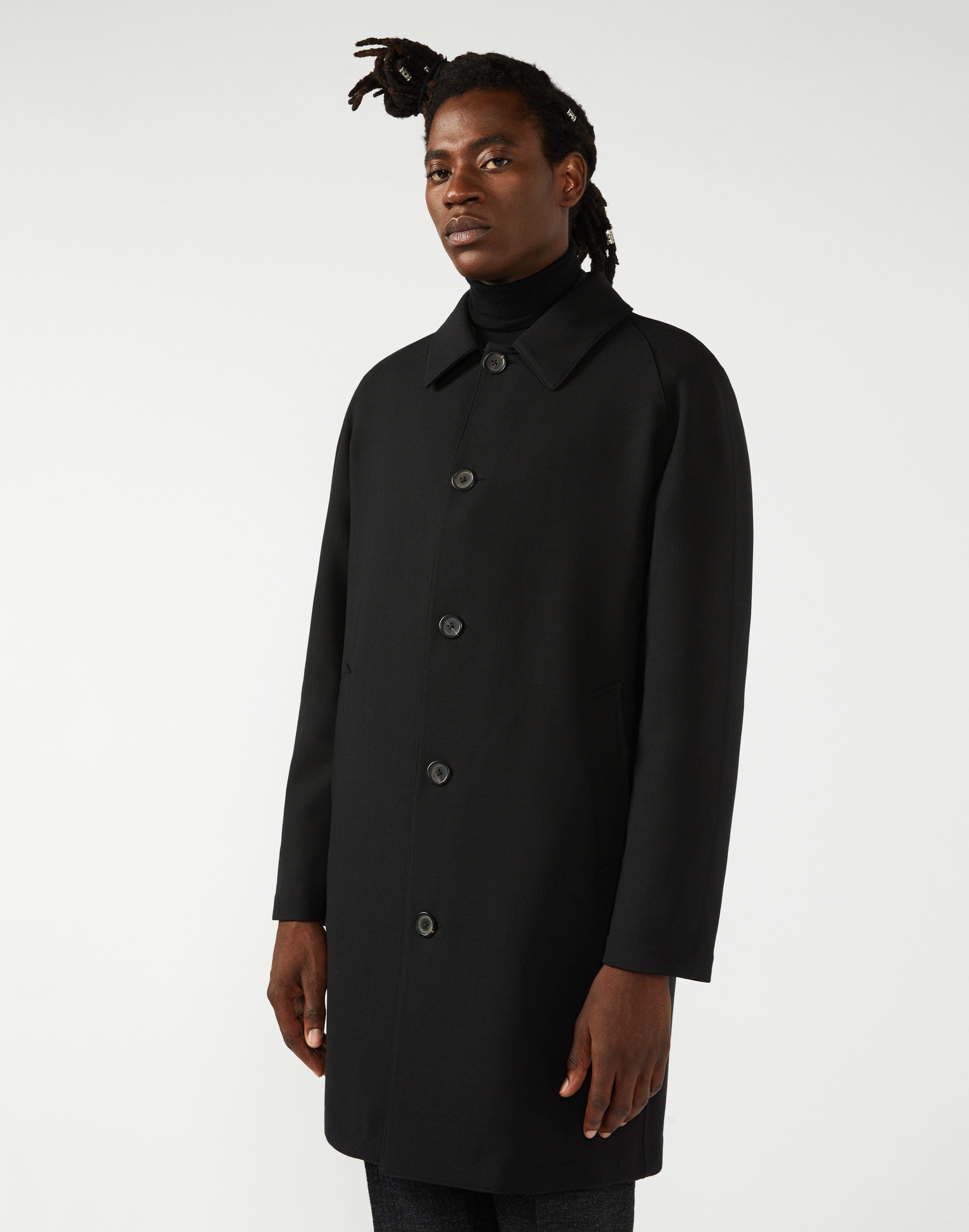 Black trench coat in a high-tech fabric - Easy Wear 