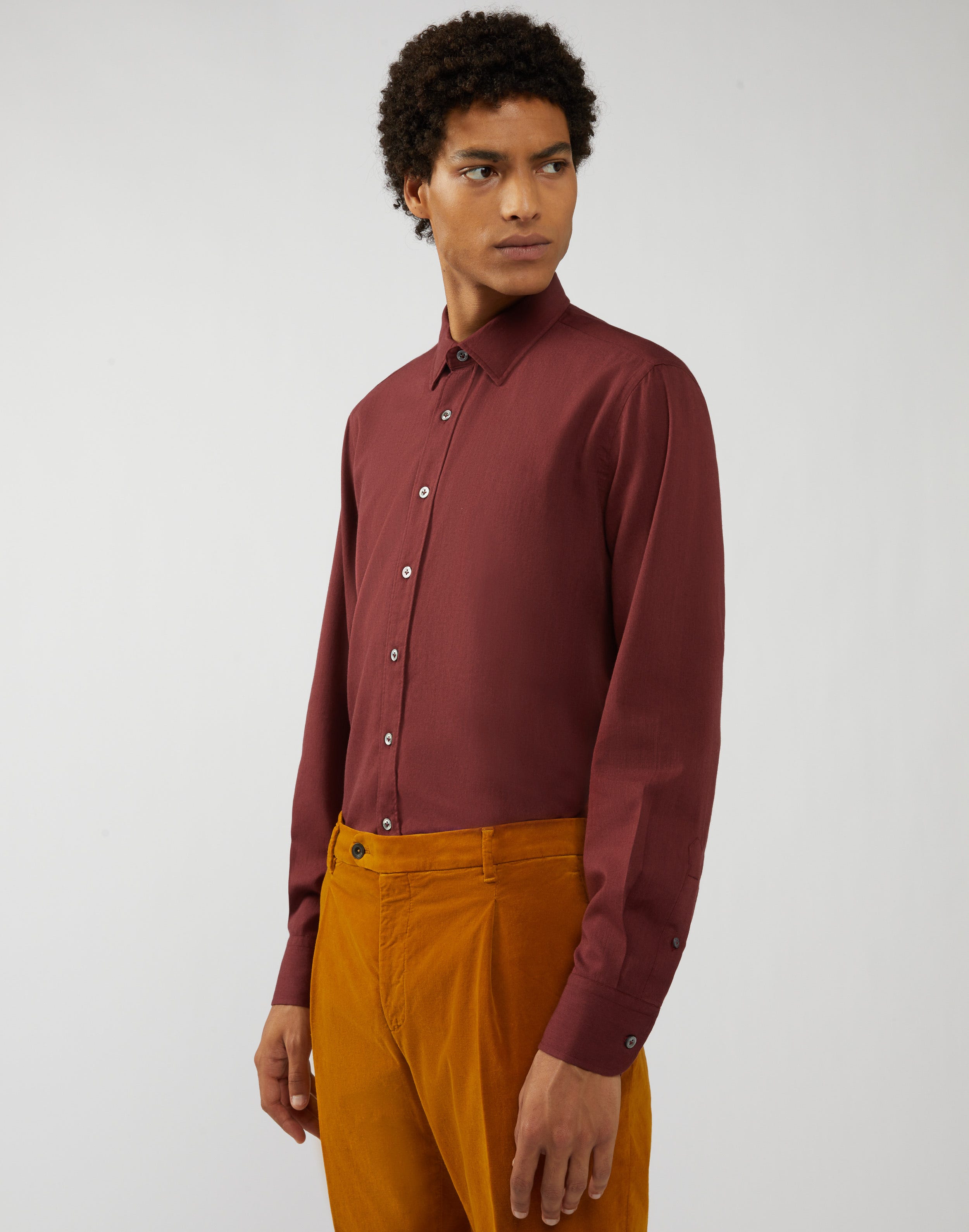 Camicia rossa in twill di cotone 
